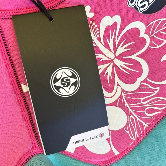 Billabong One Piece Swimwear Pink and Green - Picture 6 of 10